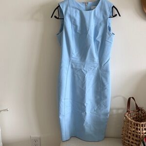 Calvin Klein Classic Sleeveless Light Blue Sheath Dress